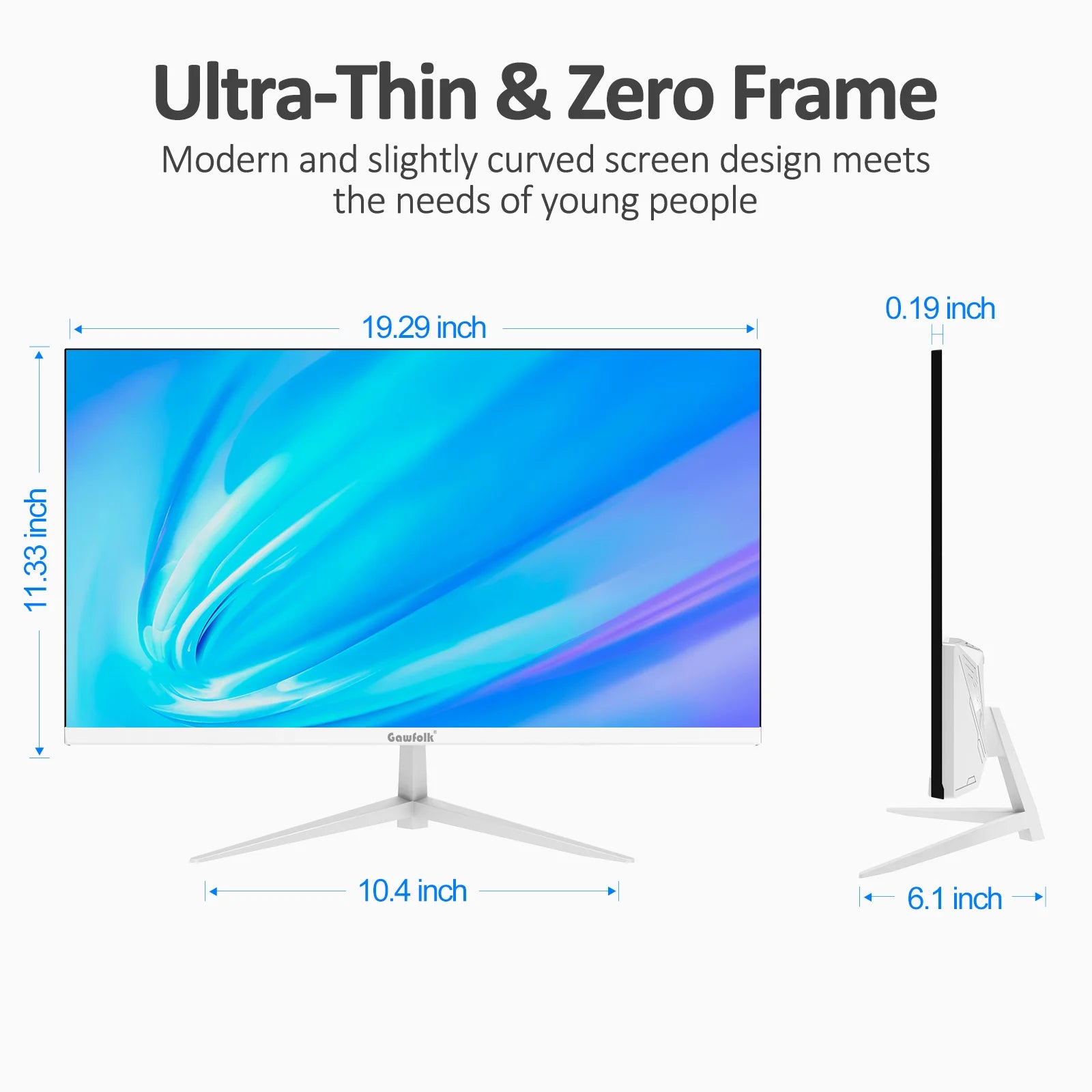 (Open Box)  22" Inch Computer Monitor, FHD 1080P 100Hz Ultra-Thin Bezel-Less VA Display, HDMI VGA PC Monitor Home Office Movies