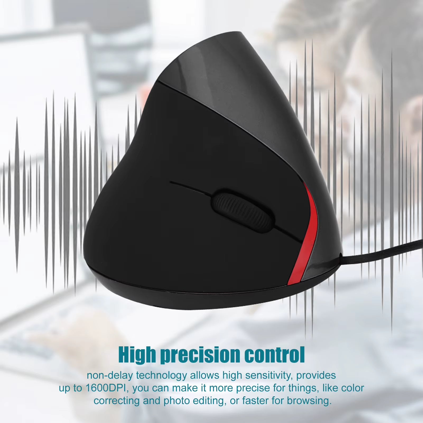 1600DPI USB Vertical Wired Mouse Ergonomic Design Wrist Rest Gaming Mice for PC Laptop Mouse Mouse for Laptop Mouse for Computer