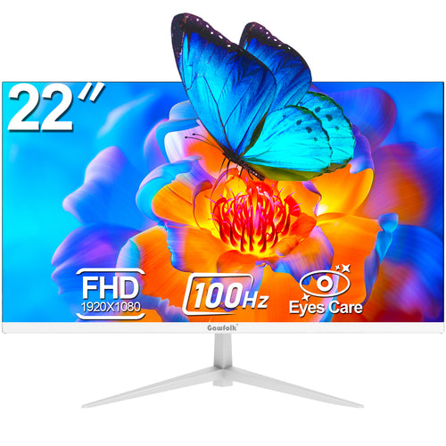 (Open Box)  22" Inch Computer Monitor, FHD 1080P 100Hz Ultra-Thin Bezel-Less VA Display, HDMI VGA PC Monitor Home Office Movies